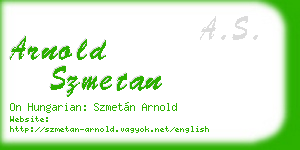 arnold szmetan business card